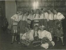 Ukrainian group in ethnic costumes antique photo picture
