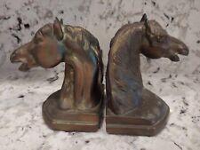 Horse Head Bookend Statue Brass VTG Beautiful Pair Equestrian bookends picture