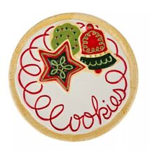 FITZ and FLOYD SUGAR COATED CHRISTMAS COOKIES FOR SANTA SERVING PLATE 9.25