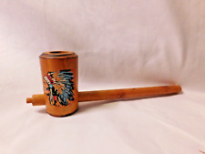 Vintage Wood Souvenir Pipe Indian Chief Portsmouth N.H. picture