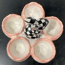 Mackenzie Childs Spring Fling Candy Dish Ceramic Gold Lustre 7