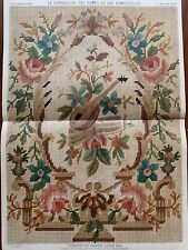 Antique Pre-1900 French Original Embroidery/Tapestry Lithography pattern picture