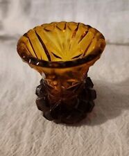 Vintage Brown (?) Glass Diamond Cut Toothpick Holder picture