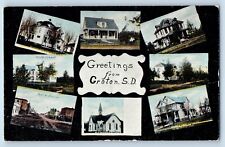 Groton South Dakota Postcard Greetings Exterior Building Multiview c1910 Vintage picture