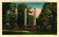 Vintage Postcard- Ruins of Millwood Home of Wade Hampton, Columbia,  Early 1900s picture