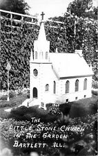 Postcard RPPC 1920s Illinois Bartlett Little Stone Church in Garden IL24-715 picture