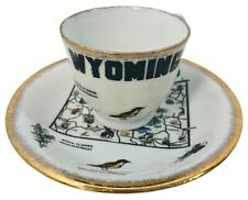 Vintage 1950s State of Wyoming Tourism Memorabilia Souvenir Cup & Saucer picture