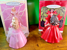 Lot of 2 Vintage Hallmark Barbie Christmas Ornaments -Holiday Barbie 1996 & 1997 picture