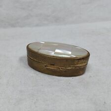 Vintage Max Factor Gold Tone Mother of Pearl Lipstick case with lipstick holder picture