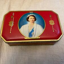 Her Majesty Queen Elizabeth II Bensons Toffee Tin Coronation Souvenir 1953 picture