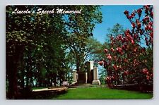 Scenic View Historic Landmark Lincolns Speech Memorial Colorful Flowers Postcard picture