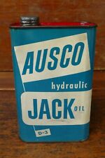 Vintage Ausco Hydraulic Jack Oil One Quart Metal Oil Can - St Joseph Michigan picture