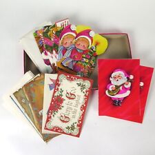Vintage Christmas Cards Some Kiddy Santa Religious Lot of 17 picture