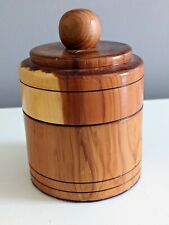 Artisan Crafted HAND TURNED Vintage Segmented Wood  Canister & Lid GA Woods picture