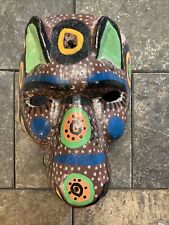 Folk Art Mask Honduras Carved Wood Mask Multicolor picture