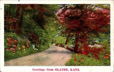 Greetings from Olathe, Kansas KS 1936 linen Postcard picture