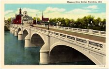 Maumee River Bridge & City View Napoleon Ohio OH 1920s Postcard Unused picture
