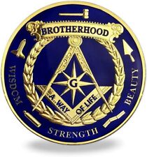 Masonic Brotherhood Metal Car Emblem Mason Accessories picture