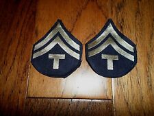 1 PAIR NEW ORIGINAL MILITARY U.S ARMY WWII TECH T-5 CORPORAL STRIPES CHEVRONS  picture