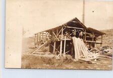 Men Working at LUMBERMILL Early Real Photo Postcard picture