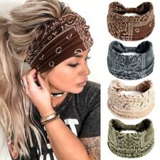 1pc Boho Headband For Women Stretchy Wide Hair Band Paisley Pattern Knotted Turb picture