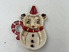 Johanna Parker Ceramic 4x6in Vintage Reindeer Spoon Rest AA01B56012 picture
