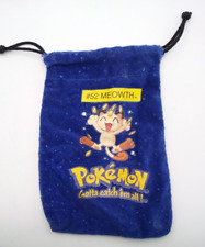 Vtg Pokemon #52 Meowth Blue Marble Collector Bag  Pouch NO Marbles RARE picture