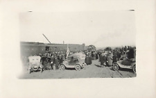 Postcard People Near Train Maybe Return/Departure WWI Soldiers (?) RPPC c1918 picture