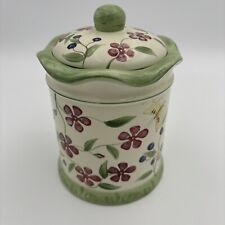 Vintage Casa Vero By ACK Hand Painted Ceramic Jar with Lid picture