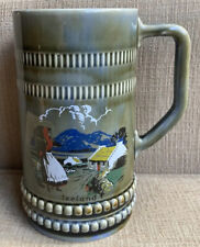 Vintage Wade Irish Porcelain Blue Green House Cottage Tea Beer Mug Cup Ireland picture