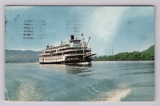 Postcard 1961 IN SS Delta Queen Paddle Wheel Boat Ohio River Madison Indiana picture