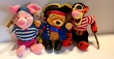 Disney Store  Pirate Pooh  Pirate Tigger Pirate Piglet  Bean Bag Set of 3 picture