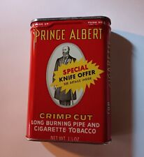 VINTAGE PRINCE ALBERT TOBACCO TIN WITH KNIFE OFFER AD/ RARE/MINT CONDITION picture