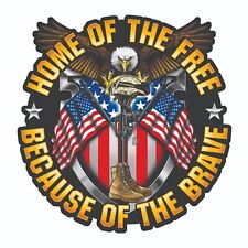Home Of The Free Because Of The Brave Sticker Decal Bumper Sticker picture