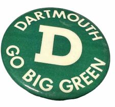 Vintage Dartmouth College Hanover New Hampshire Go Big Green Pin Pinback Button picture