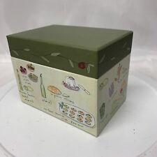 Vtg  Recipe Box Flowers - With  Hand Written Recipes And Blank Cards picture