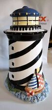 Vintage  Glazed CKAO Lighthouse Sailboat Cookie Candy Jar Ceramic 12