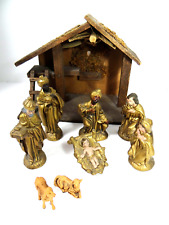 Vintage Fontanini Nativity Set 6 Figures 2 Sheep Manger picture