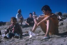 1965 Borrego Springs California Family Sitting Eating Lunch 3 Vintage 35mm Slide picture