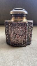 Antique Tri Metal Copper Silver Stamp and Brass Vanity Boys Jar Container RARE picture