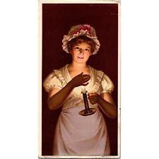 Victorian Trade Card Standard Oil Company Woman Candle Light Vintage Advertising picture