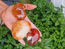 Set Of Three Carnelian Crystals Stones Of Happiness And Good Luck picture