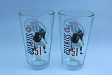 Set of 2 Dick Butkus Miller Lite Taste Activator Pint Beer Glass Chicago Bears picture