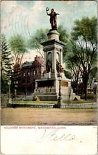 postcard Antique Posted 1907 Soldiers Monument Waterbury Connecticut A11 picture