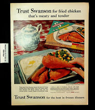1962 Swanson Frozen Dinners Chicken TV Vintage Print Ad 28092 picture