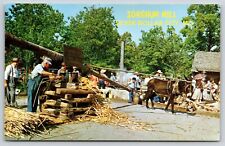 Theme Park Silver Dollar City MO~Sorgum Mill At Work~Vintage Postcard picture