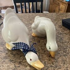 2 Vintage ceramic ducks feeding position picture