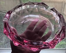 Rare: Vtg PINK Viking Glass Octagon Thistle Diamond Point- Cigar Ashtray - Candy picture