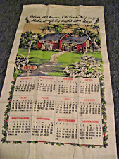 Vtg Bless This House Lord 1975 Calendar Linen Colorful Wall Hanging Unused NOS picture