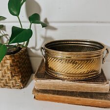 Vintage Oval Brass Planter | Mid Century picture